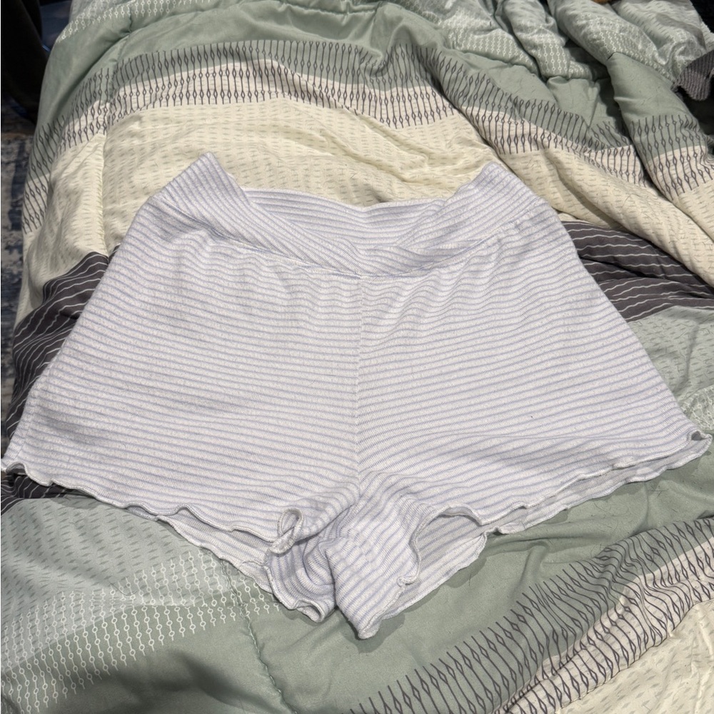 Pink Rose Women's Light Gray Striped Pajama Shorts